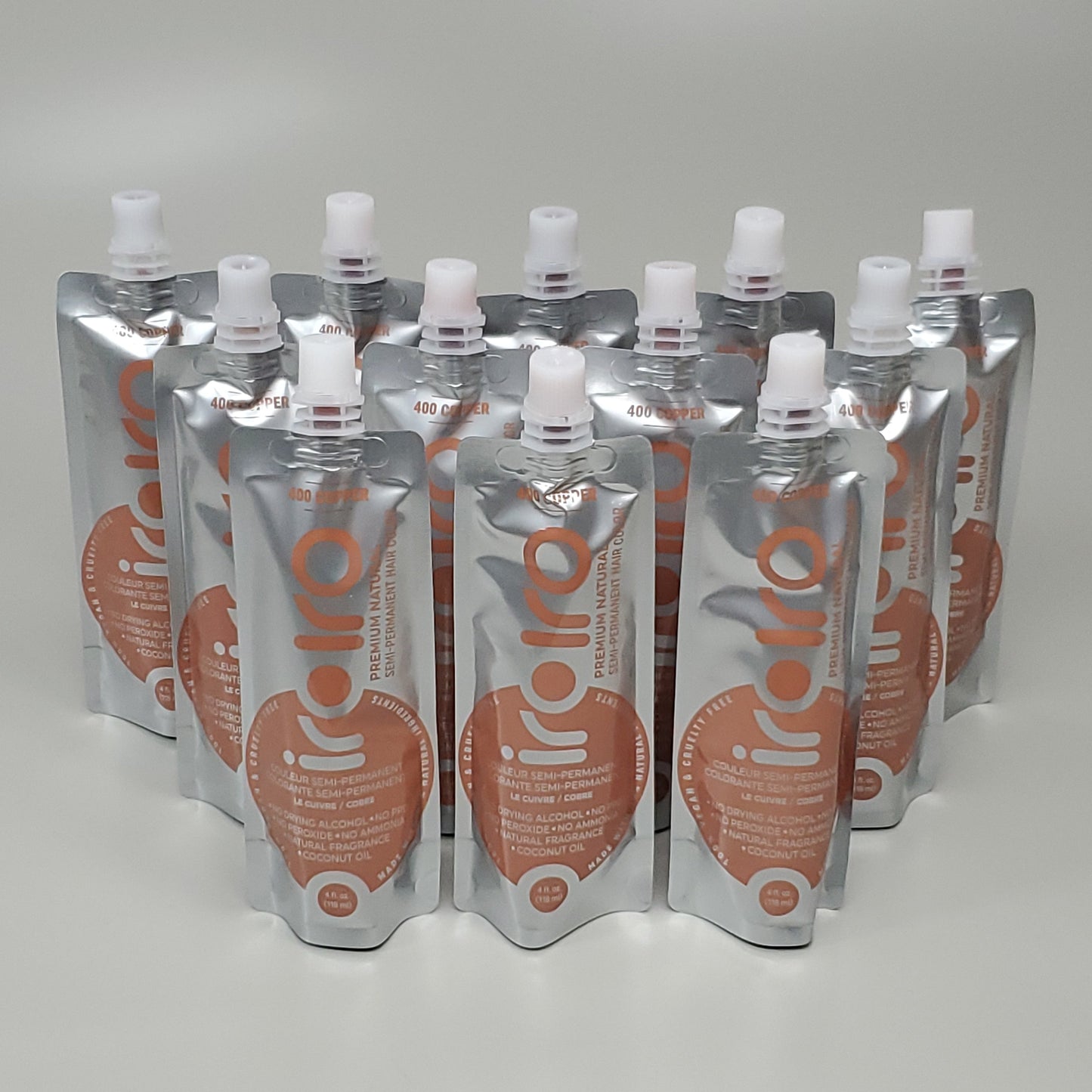 IROIRO 12 PK! Premium Natural 400-Copper Semi Permanent Hair Color 4 fl oz (New)