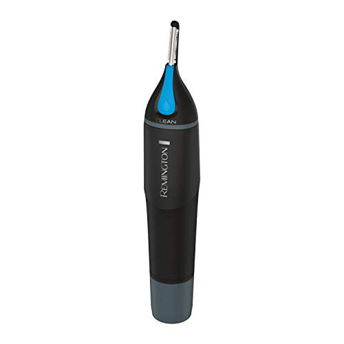 Remington NE3855 Nose, Ear & Detail Trimmer with CLEANBoost Technology for Easy Washing, Eyebrow Trimming Comb Attachment, Black (1 AA Battery)
