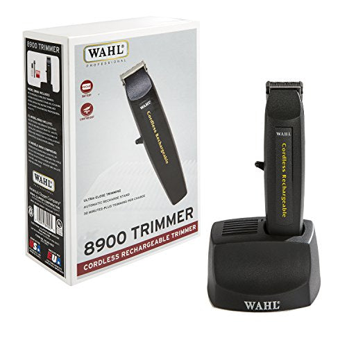 Wahl Professional 8900 Cordless Rechargeable Trimmer, Black - Lightweight 6" Trimmer - Includes Automatic Recharge Stand and Battery - uses blade CL-1046 (See ASIN B0019RXPD2)