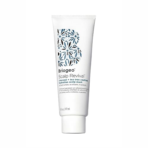 Briogeo Scalp Revival Charcoal + Tea Tree Cooling Hydration Scalp Mask, Dry Scalp Treatment and Moisturizer, Soothes a Dry, Flaky, Itchy Scalp, 6 oz