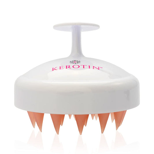 Kerotin Scalp Massager for Hair Growth, Handheld Scrubber, Exfoliator Shampoo Brush for Dandruff, Self Care & Head Massage, Exfoliating Shower Hairbrush with Soft Silicone Bristles, Waterproof