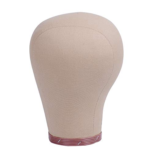 YANTAISIYU 1 Piece 22 Inch Wig Head Cork Canvas Block Head Mannequin Head for Wigs Display Styling Manikin Head (22 inch