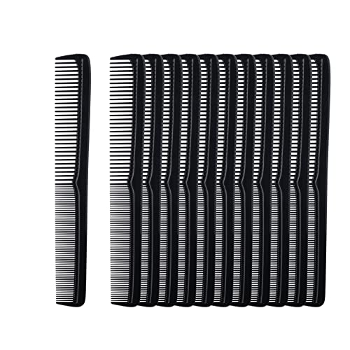 Mars Wellness 7” Hair Styling Comb (Bulk Pack of 24) - Plastic Comb for Men & Women - Black Comb Set - Heat Resistant Comb for All Hair Types - Hair Comb for Salon, Barbershops, Home - Made in USA