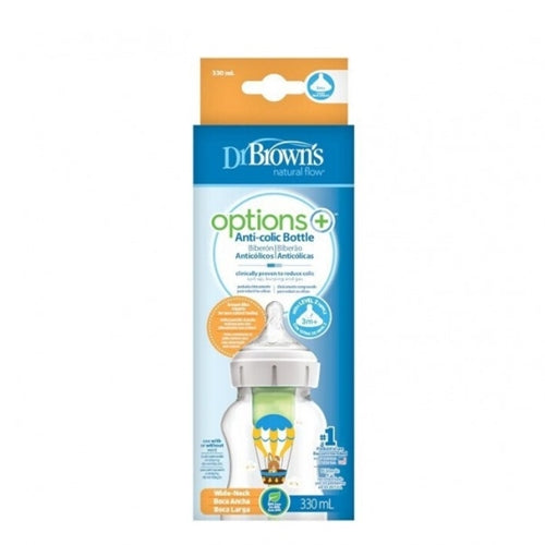 Dr Brown's Options+ Plastic Balloon Bunny Bottle 330ml With Silicone Nipple 3m+ 1pc
