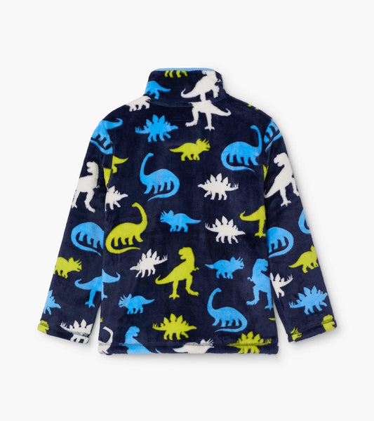 Hatley Silhoutte Dinos Fuzzy Fleece Zip Up
