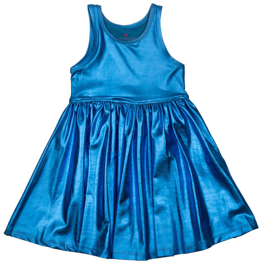 Pink Chicken Liza Lame Blue Dress