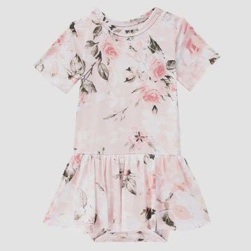 Vintage Pink Rose Twirl Skirt Bodysuit